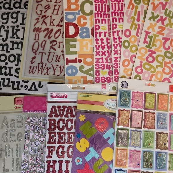 Lot of NEW Scrapbook Sticker Alphabet Letters - Colorful, Glitter, Gems and more - Picture 2 of 3
